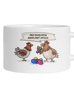 Sliepka pred Veľkou nocou hrnček makronka White