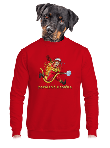 Zapálený hasič a hasička unisex mikina bez kapucne Red