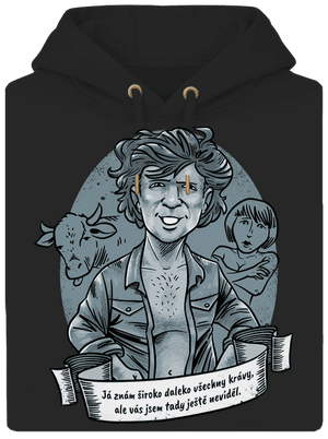 B14: Léto s kovbojem unisex mikina premium Dark Black