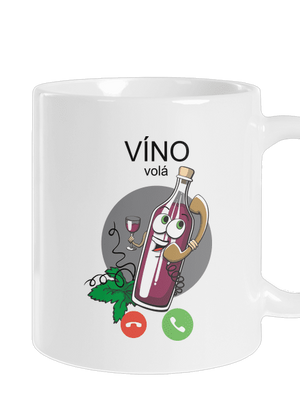 Červené víno volá klasický hrnček White