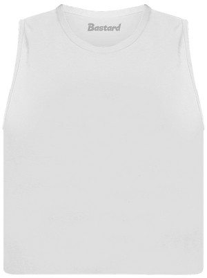 Bez potlače dámske tielko voľné White