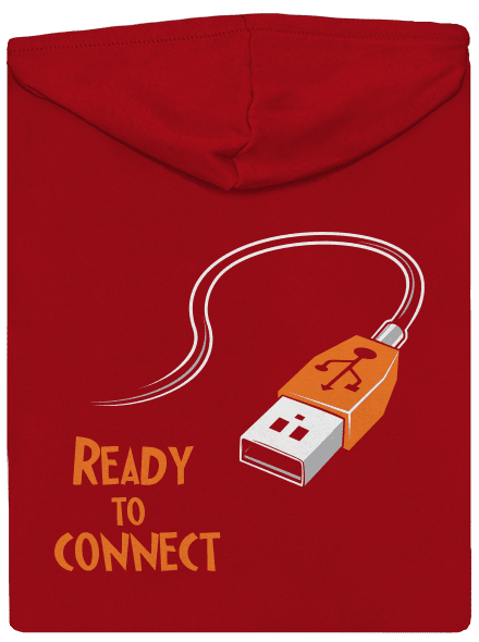 USB pripojenie pánska mikina na zips Red