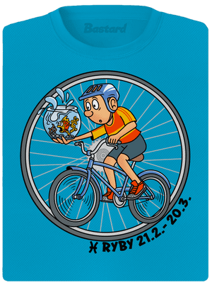 Cyklistický horoskop: Ryby dámske športové tričko Blue Atol