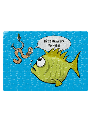 Ryba a dážďovka puzzle White