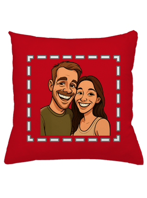 Karikatúra z vlastnej fotky vankúš Red