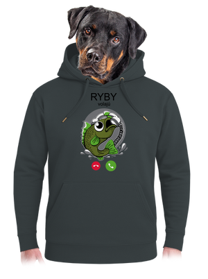 Ryby volají unisex mikina premium Charcoal