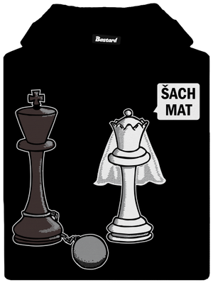 Šach mat pánska mikina klokanka Black