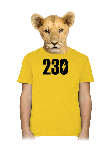 230 V detské tričko Gold