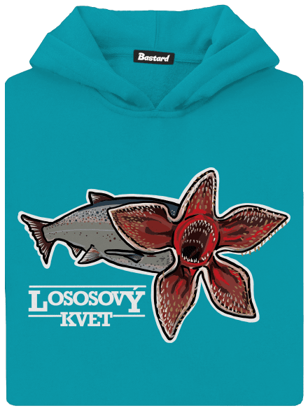 Lososový kvet detská mikina klokanka Hawaiian Blue