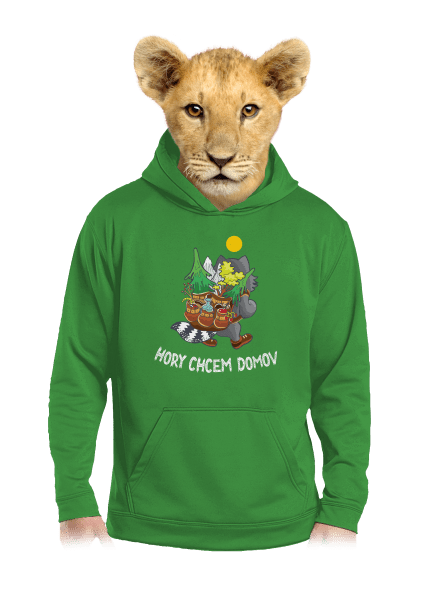 Hory chcem domov detská mikina klokanka Kelly Green AWD