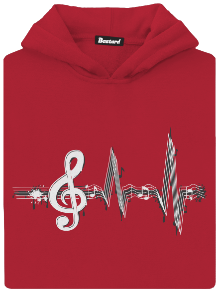 Žijem muzikou detská mikina klokanka Fire Red