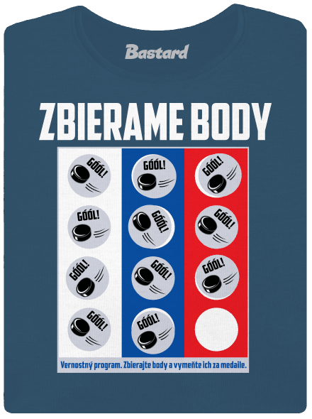 Zbierame body - hokej dámske tričko prémium Petrol Blue