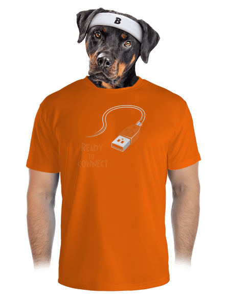 USB pripojenie pánske športové tričko Neon Orange