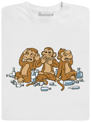 Trojnásobná opica pánske dlhý rukáv White