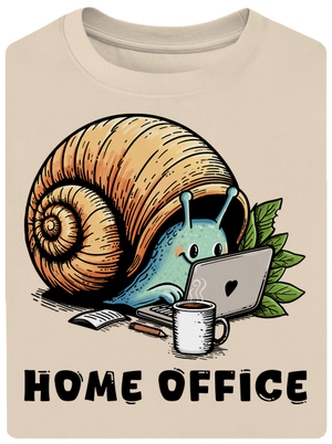 Slimákov home office unisex tričko oversized Almond