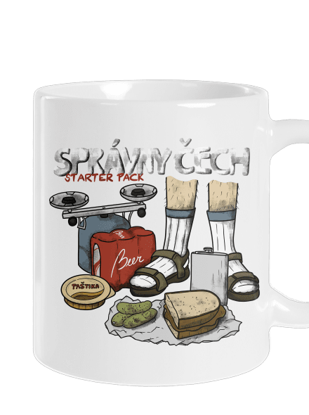 Správny Čech klasický hrnček White