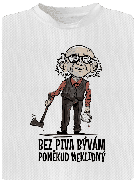 Neklidný bez piva pánske športové tričko White