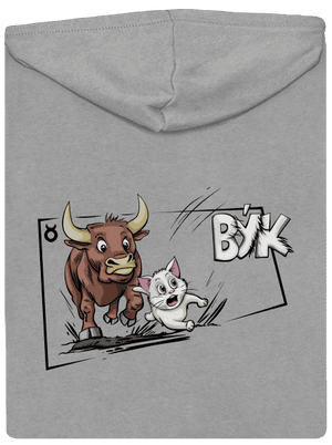 Mačací horoskop: Býk pánska mikina na zips Light Melange