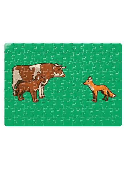 Vůl, pes a vulpes puzzle White