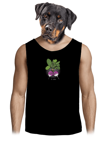 Reďkovky vo zväzku pánske tielko Black