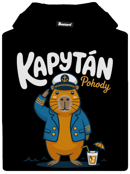 Kapytán pohody detská mikina klokanka Black