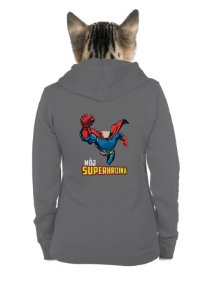 Môj superhrdina dámska mikina na zips Steel Gray