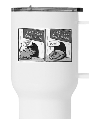 Myš na plastike termohrnček White