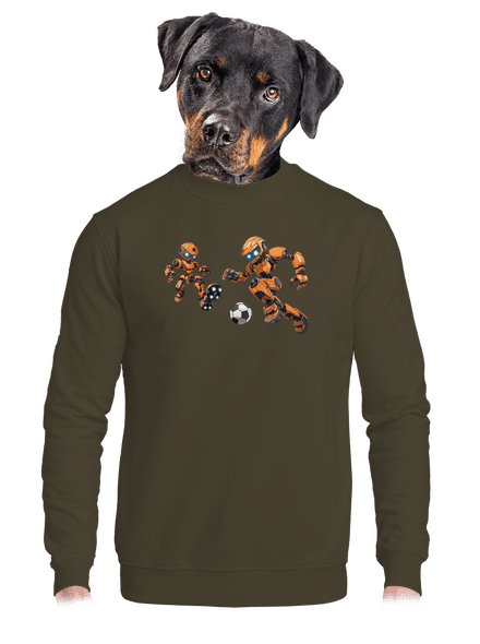 AI futbal unisex mikina bez kapucne Urban Khaki