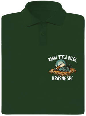 Ranné vtáča spí pánska polokošeľa Bottle Green Mal
