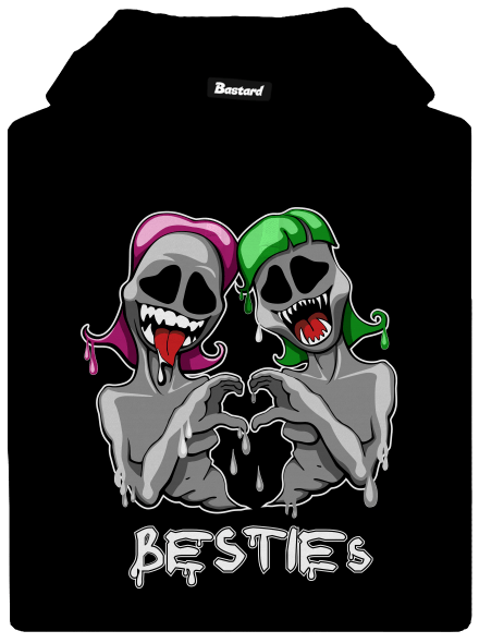 Besties pánska mikina klokanka Black