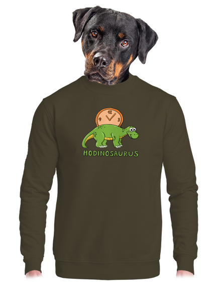 Hodinosaurus unisex mikina bez kapucne Urban Khaki