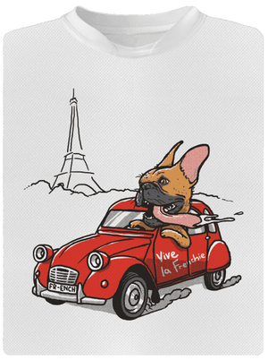 Francúzsky buldoček pánske športové tričko White