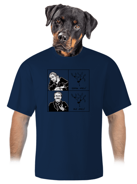 Cimrman: Copak jmelí unisex tričko oversized Midnight Blue