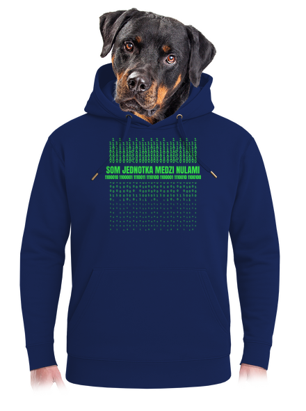 Jednotka medzi nulami unisex mikina premium Navy