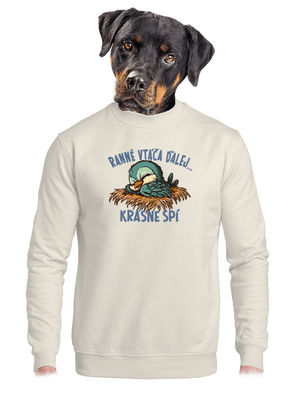 Ranné vtáča spí unisex mikina bez kapucne Off White