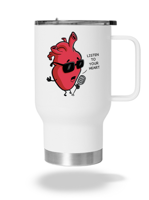 Listen to your heart termohrnček White