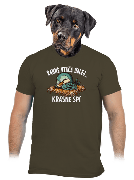 Ranné vtáča spí pánske tričko Urban Khaki