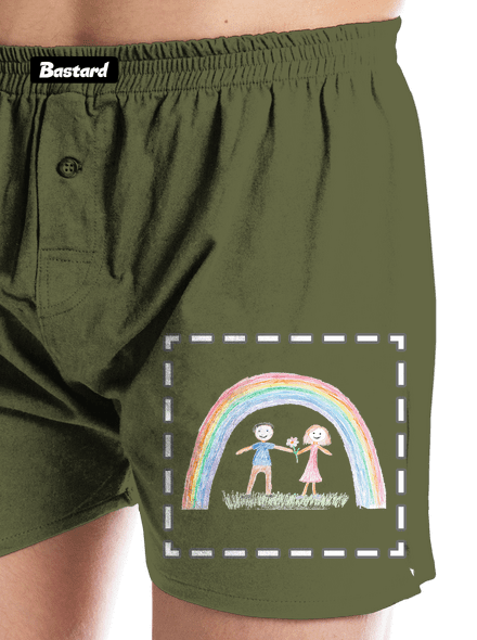 Detské kresby - Nahraj vlastnú pánske trenky Khaki