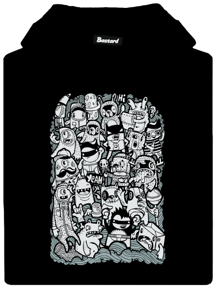 Doodle dámska mikina klokanka Black