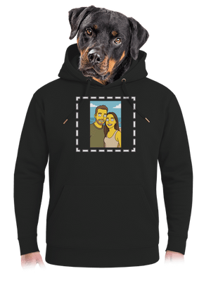 Simpsonovi z vlastnej fotky unisex mikina premium Dark Black