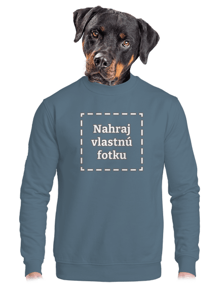 Vlastná potlač unisex mikina bez kapucne Nordic Blue