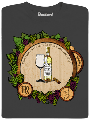 Vínny horoskop: Panna pánske tričko Dark Grey