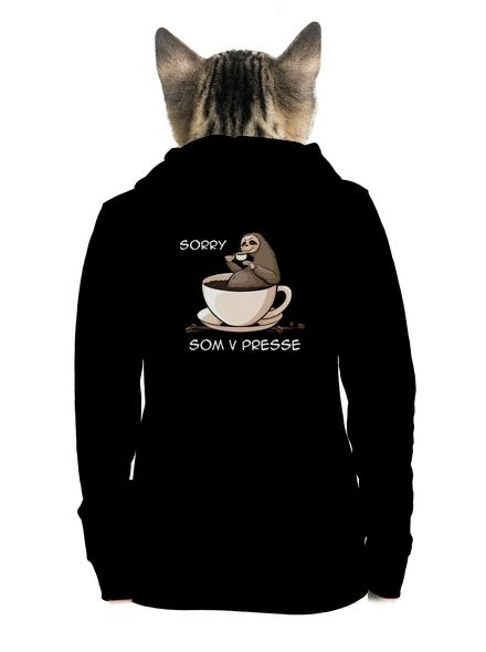 V presse dámska mikina na zips Black