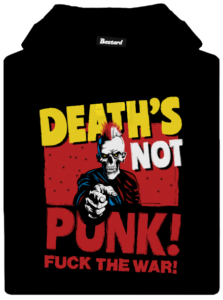 Death's not punk pánska mikina klokanka Black