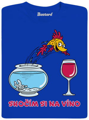 Skočím si na víno pánske dlhý rukáv Royal Blue