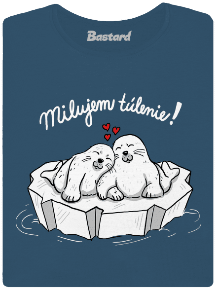 Milujem túlenie dámske tričko prémium Petrol Blue