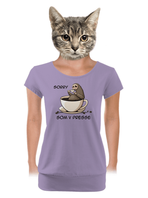 V presse dámske tričko s lemom Lavender