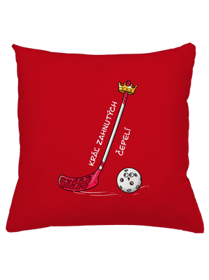 Kráľ zahnutých čepelí - florbal vankúš Red
