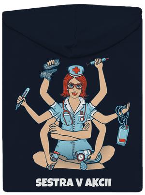 Sestra v akcii dámska mikina na zips Navy Mal