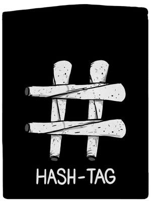 Hash tag dámska mikina na zips Black